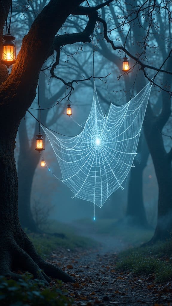 spooky spider web illumination