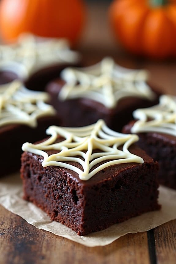 spooky spiderweb brownies recipe