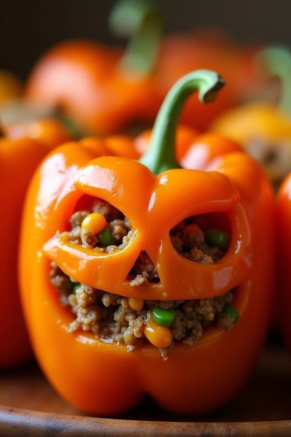 spooky stuffed pepper dish