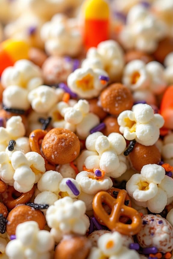 spooky sweet popcorn mix