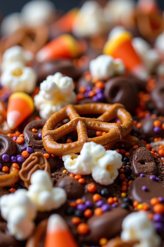 spooky sweet popcorn mix