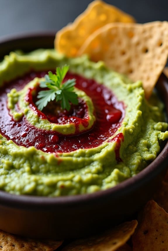 spooky themed guacamole dip