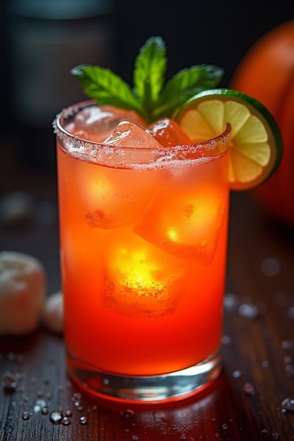 spooky tropical rum cocktail