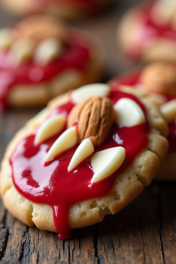 spooky vampire fangs cookies