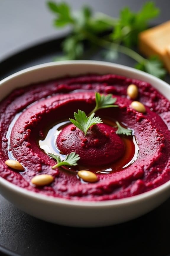 spooky vibrant beet hummus