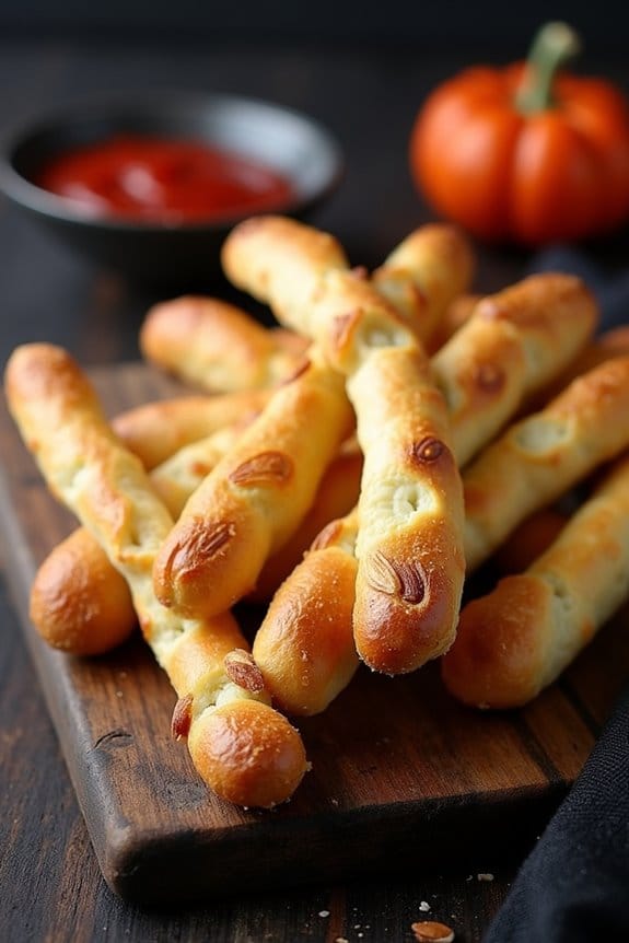 spooky witch finger breadsticks