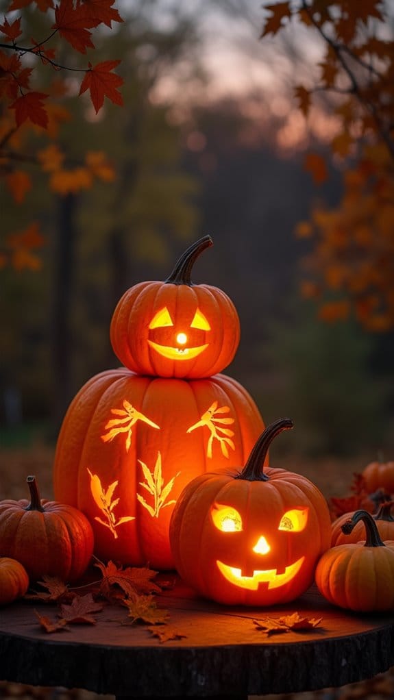 stackable pumpkin pillar decor