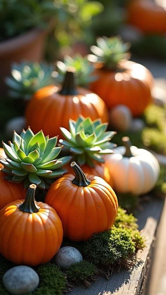 succulent pumpkin centerpieces project