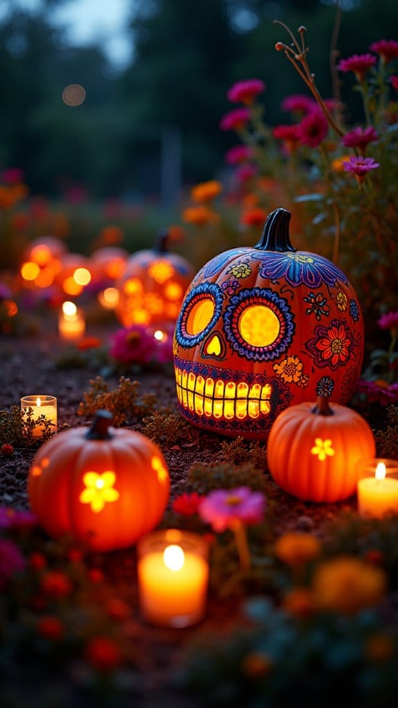 sugar skull pumpkin tribute
