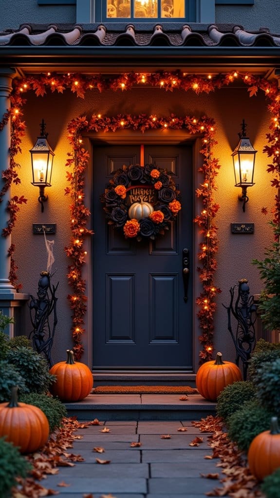 themed halloween door wreaths