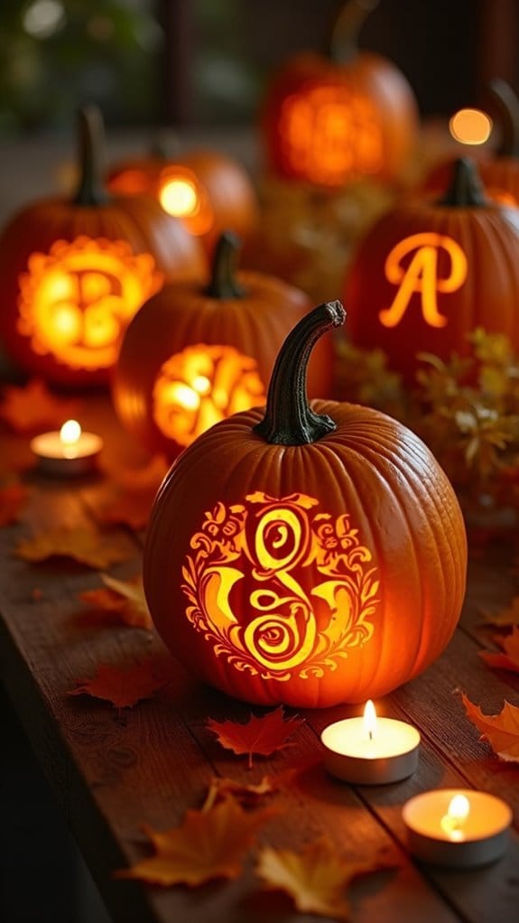 unique pumpkin carving monograms