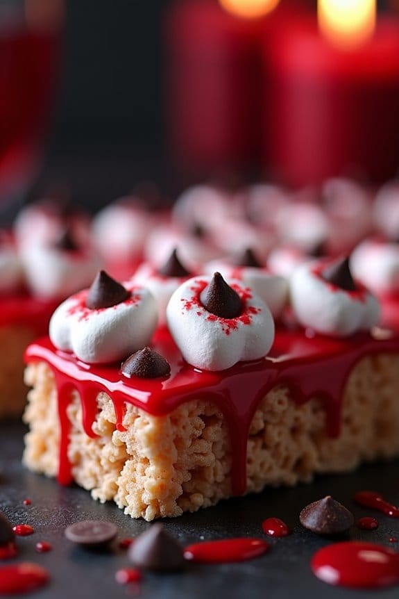 vampire themed rice krispie treats