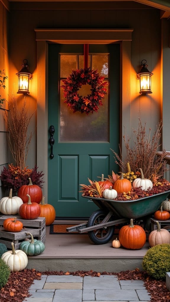 vibrant artistic pumpkin decor
