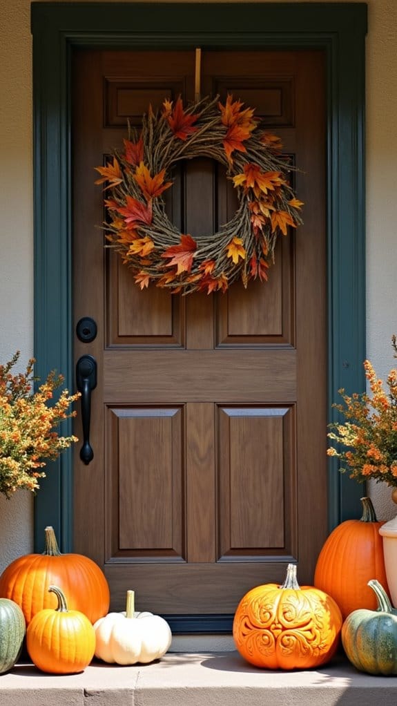 vibrant autumn door decor