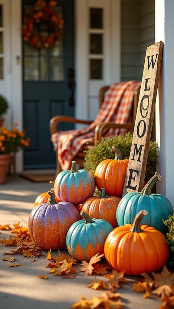 vibrant autumn pumpkin art