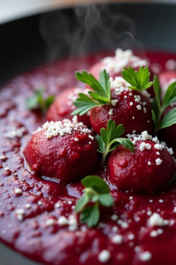vibrant halloween gnocchi dish