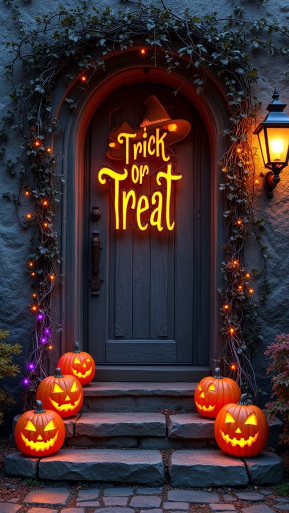 vibrant halloween signage displayed