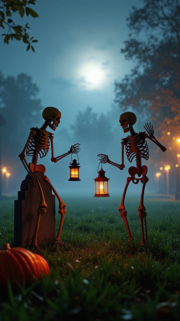 whimsical animated skeleton decorations