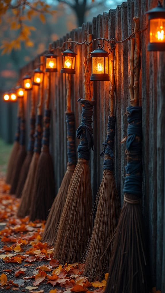 whimsical broomstick halloween decor