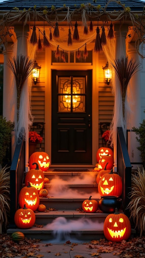 whimsical broomstick porch decor