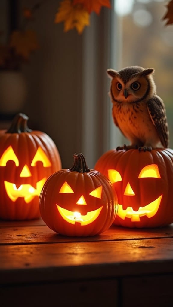 whimsical friendly owl carving