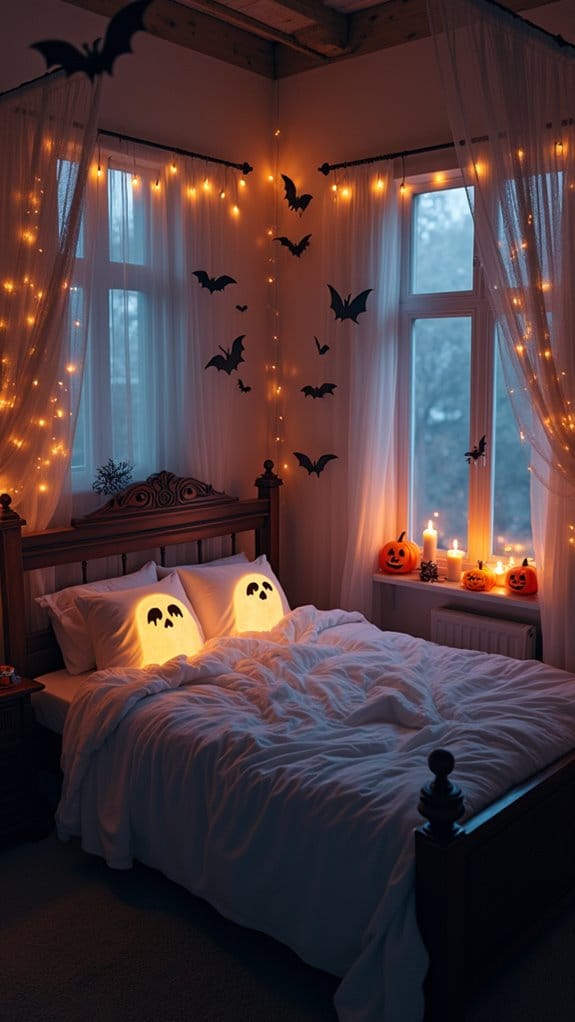 whimsical ghost themed pillow covers