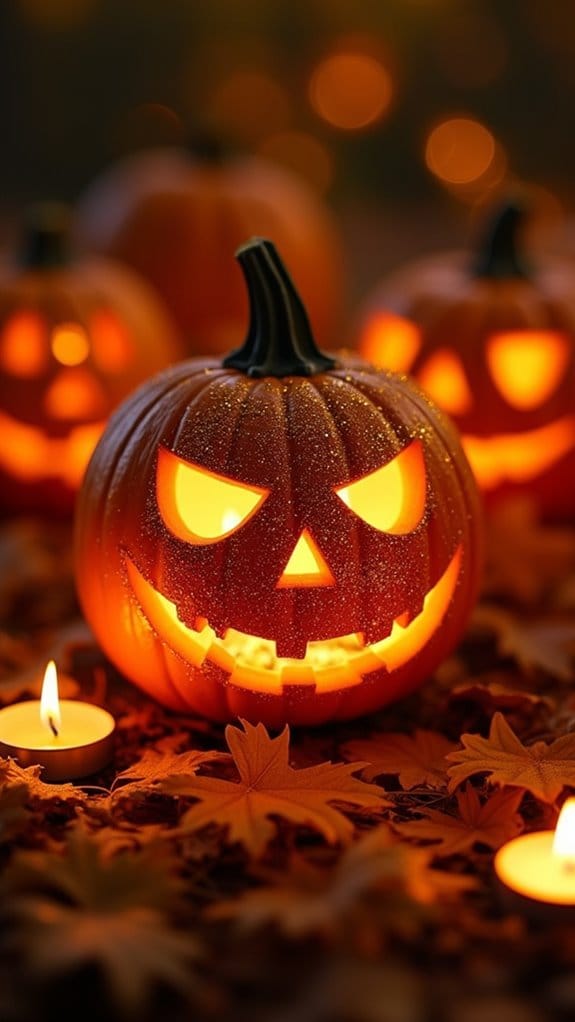 whimsical glittery pumpkin lights