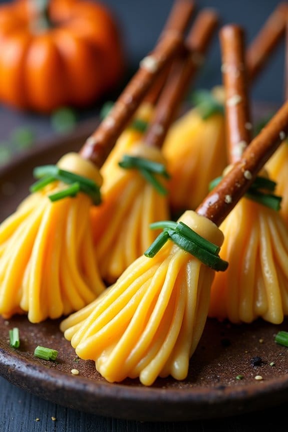 whimsical halloween broomstick snacks