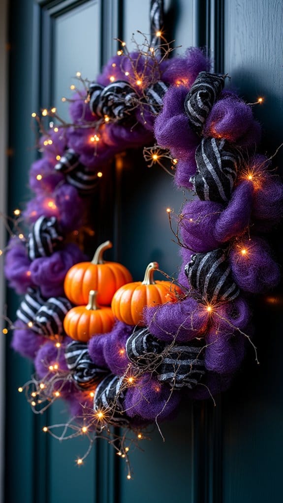whimsical halloween door decor
