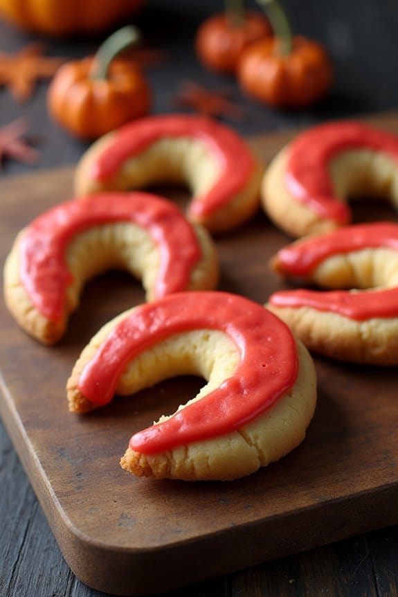 whimsical halloween fang cookies