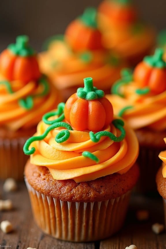 whimsical halloween pumpkin cupcakes