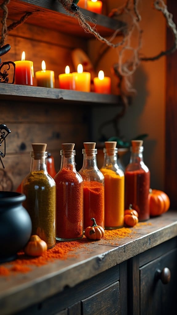 whimsical halloween spice jars