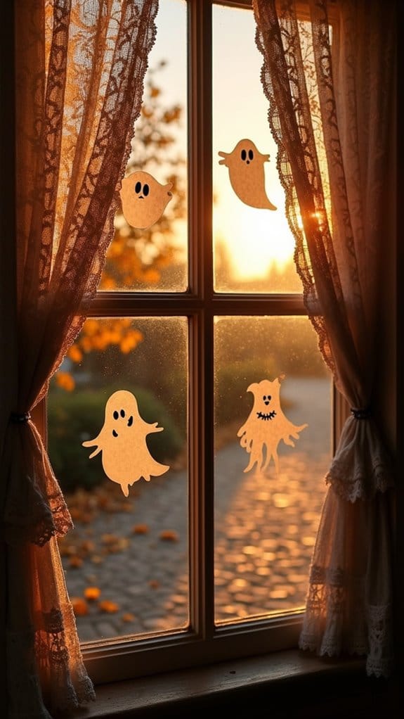 whimsical halloween window decor