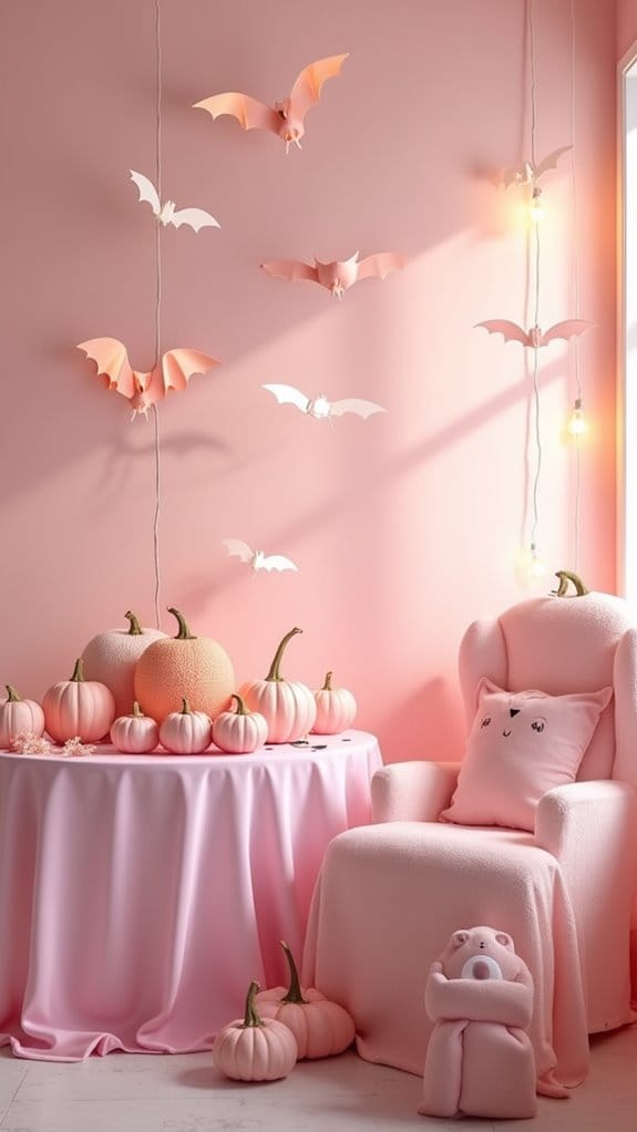 whimsical pink bat decorations