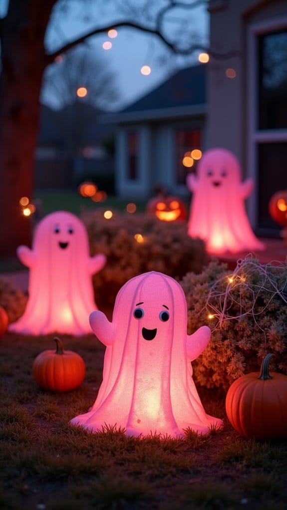 whimsical pink ghost lanterns
