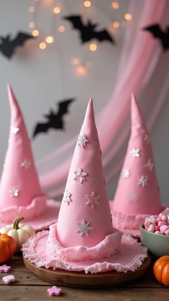 whimsical pink witch hats