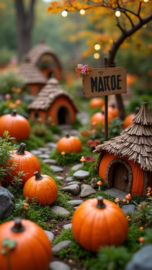 whimsical pumpkin fairy garden
