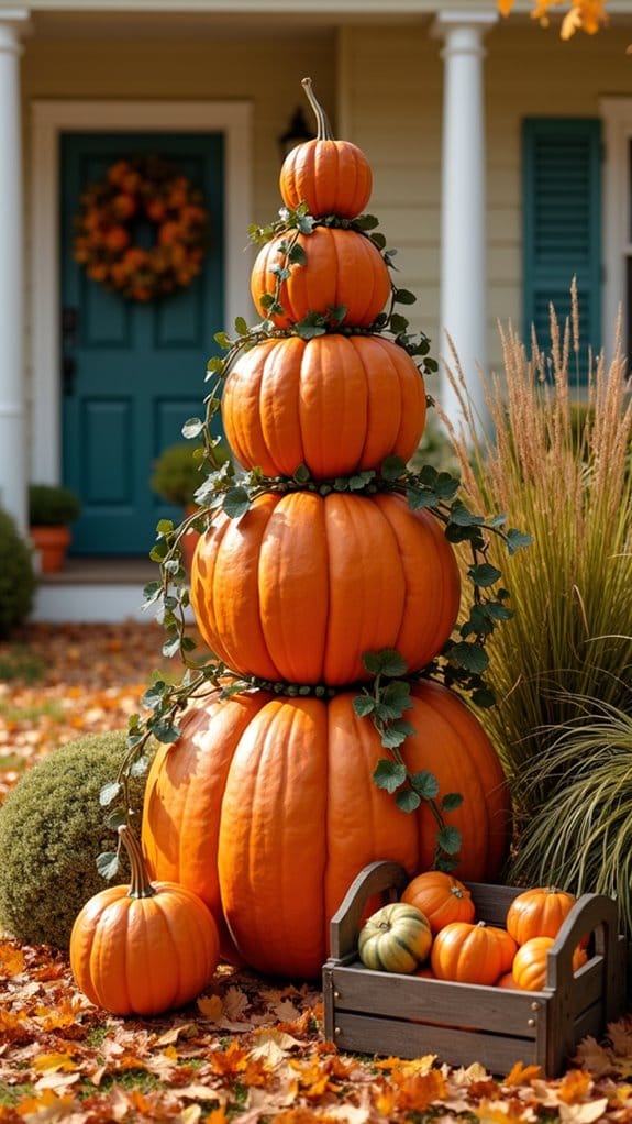 whimsical pumpkin tower decor