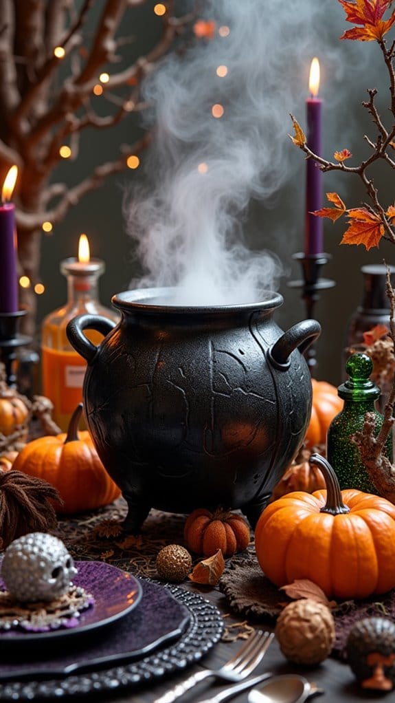 wicked witch cauldron display