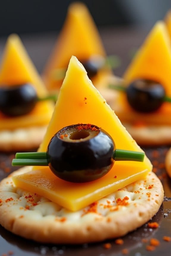 witch hat cheese snack