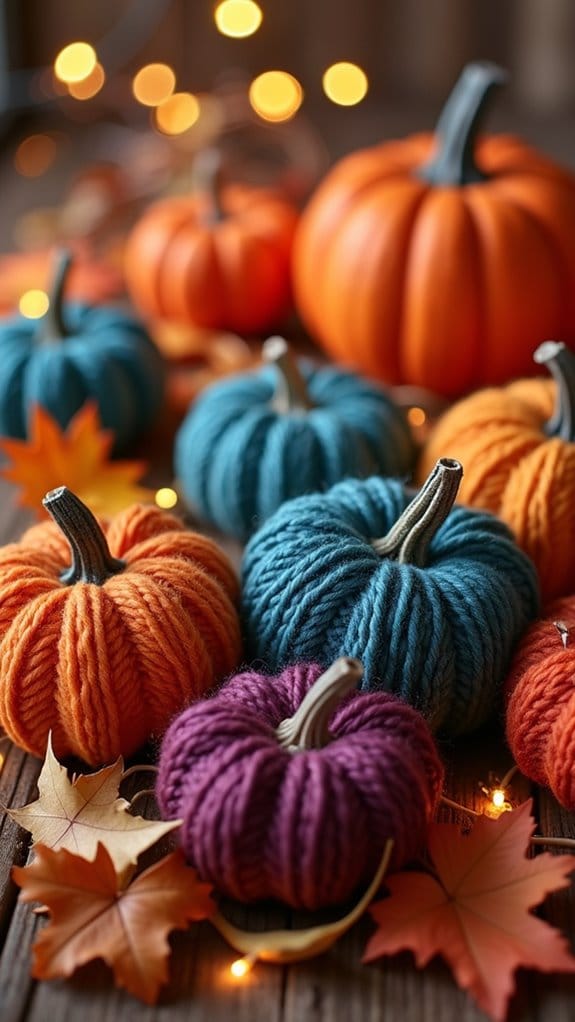 yarn wrapped pumpkin decoration project