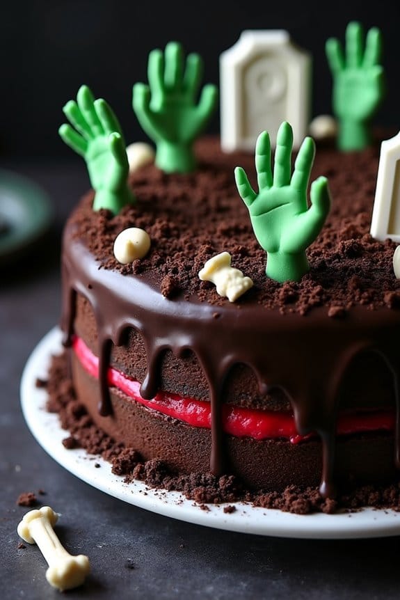 zombie themed halloween cake