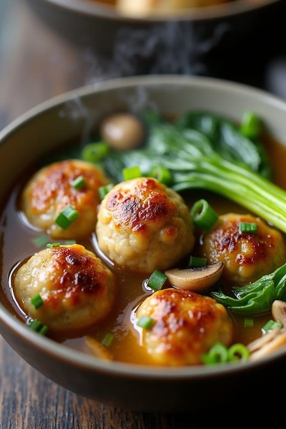 asian turkey meatball soup