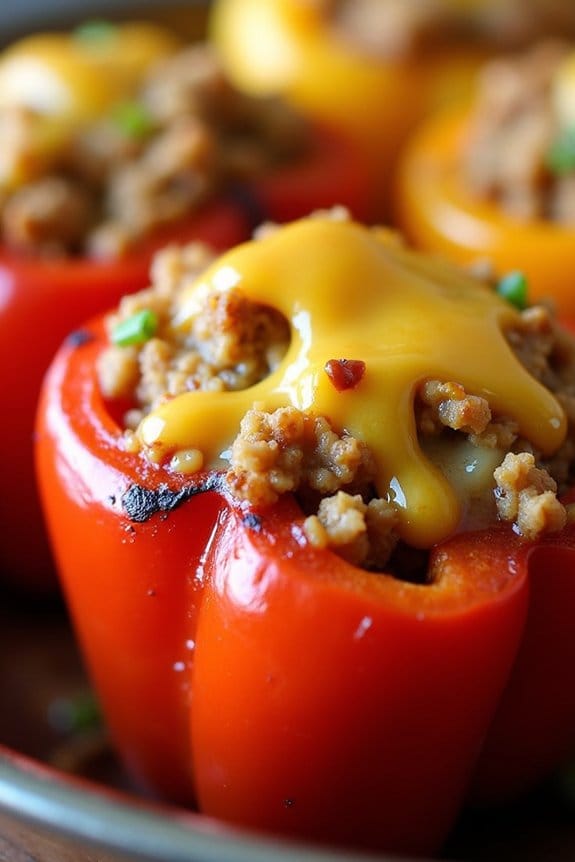 bbq turkey cornbread stuffed peppers