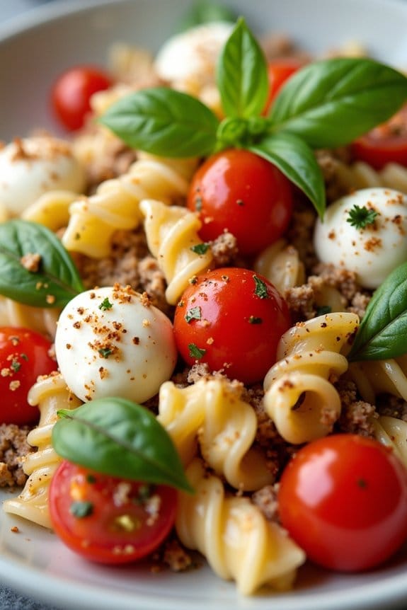 caprese turkey pasta salad