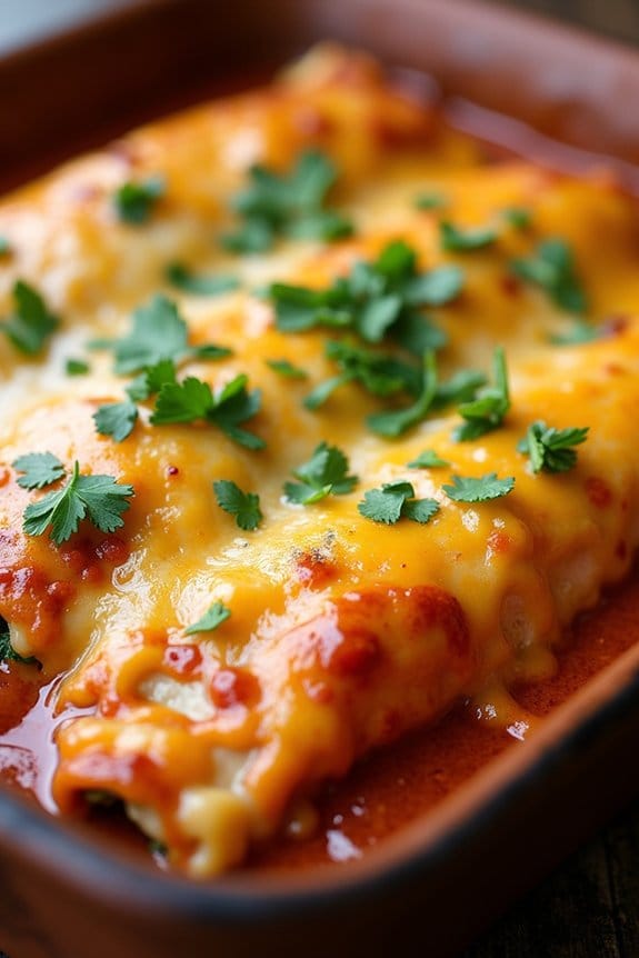 cheesy turkey spinach enchiladas