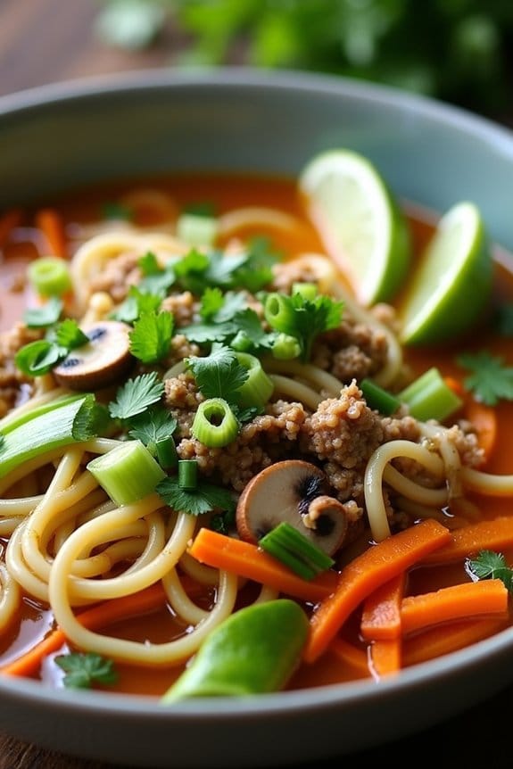 comforting asian turkey noodle