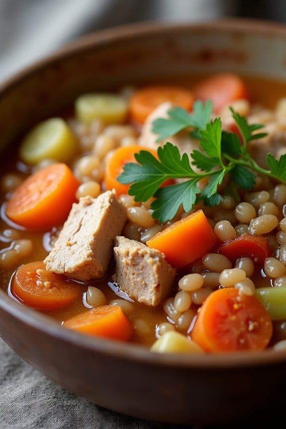 comforting turkey barley stew