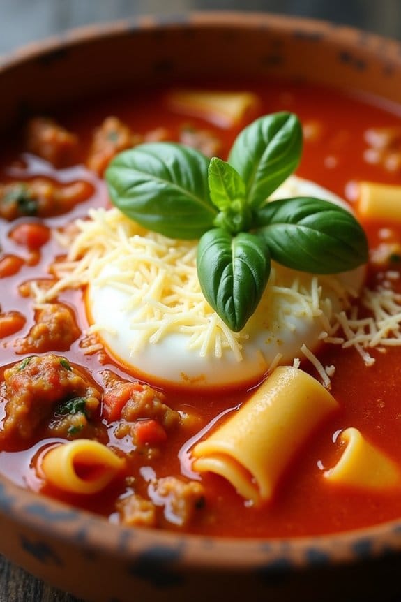 comforting turkey lasagna soup