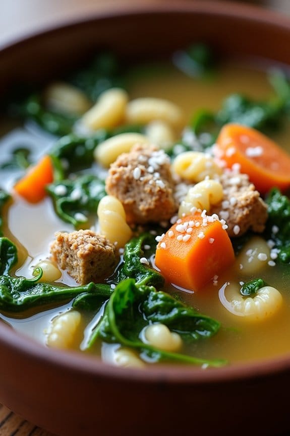 comforting turkey spinach soup
